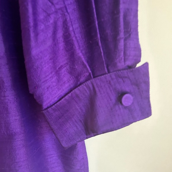 NEW YORK CITY BLOUSE CO 100% SILK PURPLE TUNIC LIKE SHIRT BLOUSE SIZE 1X - Picture 3 of 10